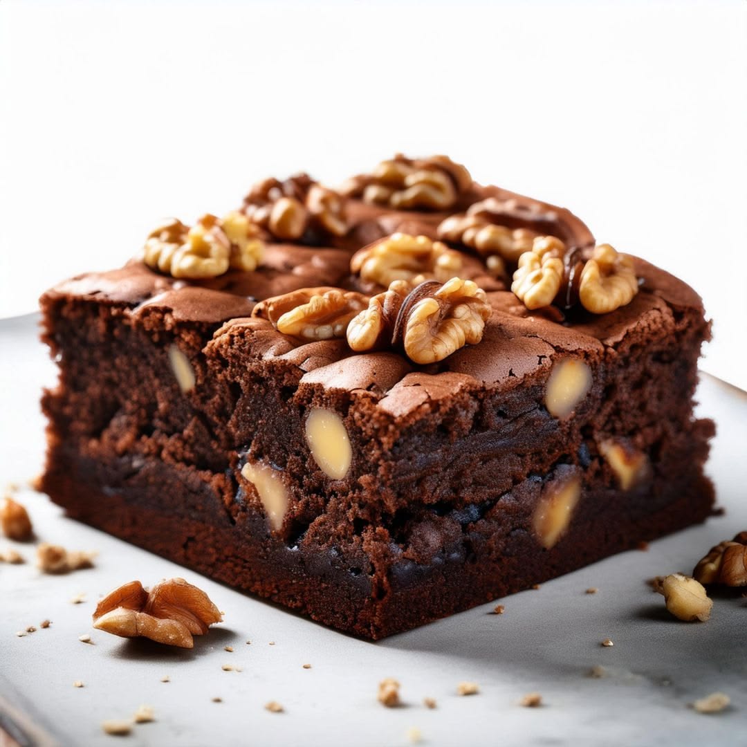 Triple Chocolate Fudge Walnut Brownie